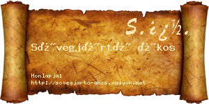 Sövegjártó Ákos névjegykártya